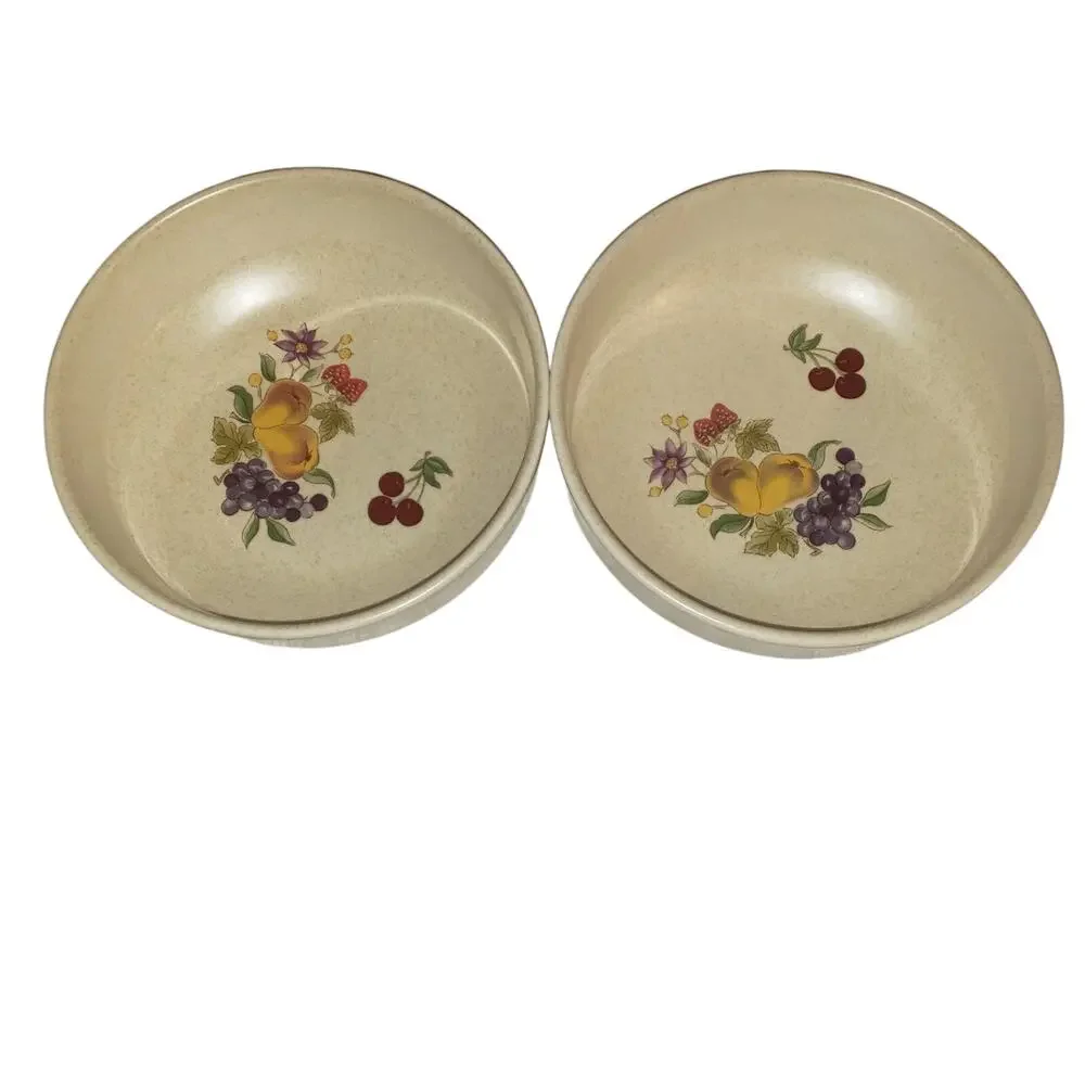Vintage Lenox Temper-Ware Summer Harvest Coupe Cereal Bowls - Set of 2